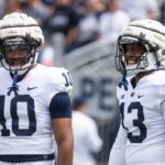 Nicholas Singleton and Kaytron Allen return in 2024 as Penn State running backs in a running back-friendly scheme as a Two-Headed Monster.