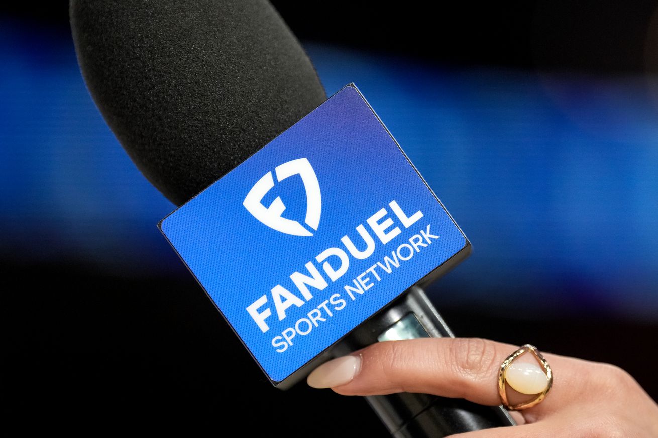 Cleveland Cavaliers v Detroit Pistons Fan Duel Logo Microphone